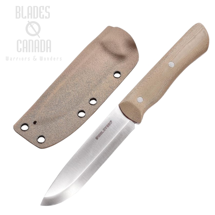Real Steel Bushcraft III Fixed Blade Knife, D2 Scandi, G10 Coyote, 3726
